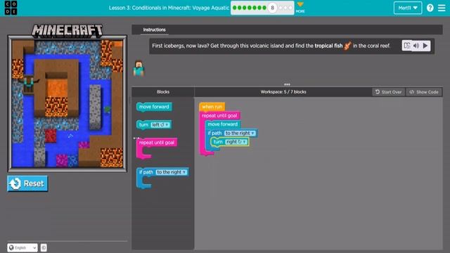 Code.org Course E Lesson 12 Conditionals in Minecraft Voyage Aquatic - Express Course Lesson 17 смотреть онлайн