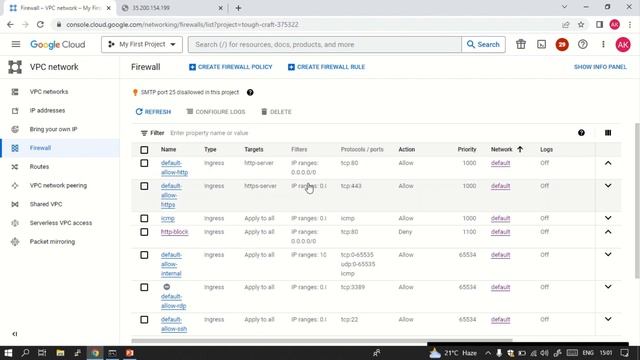 How to create firewall rule on Google Cloud Platform ? | How to create firewall rule on GCP ? смотреть онлайн