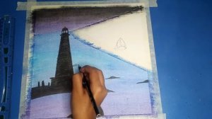 Light House | THEME Painting | Oil Pastel Colors | Step by Step | Malik's Art Gallery