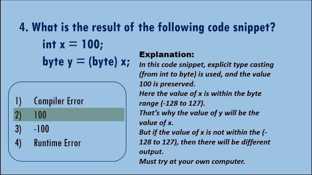 #12 Type Casting and Type Conversion in Java | MCQ Questions and Answers