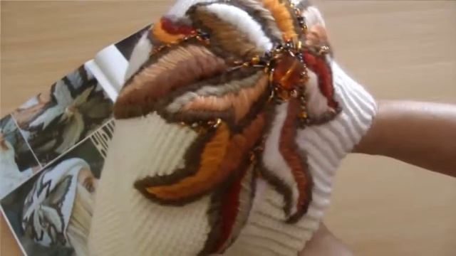 Берет крючком Краски янтаря часть 1.