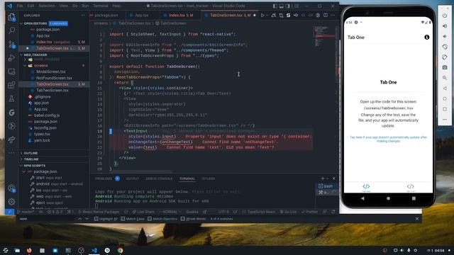 React Native App | Live Coding Style Video | Med Tracker | Part 4 | Coding Text Inputs