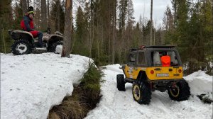 Полноприводный 2101 на V8 и wrangler с мостами от унимога)