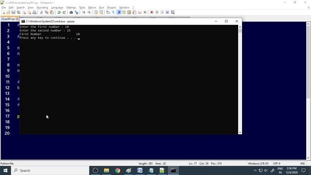 Python First Program - Adding two numbers | Learn Python | Python tutorial with examples  | Highbli