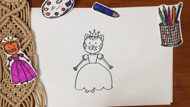 Как нарисовать принцессу кошечку ? / Простой урок рисования для детей 5-8 лет смотреть онлайн