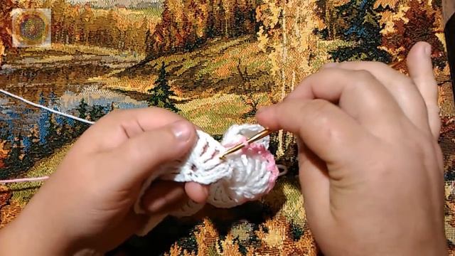Вязаное платье "Веерочки" крючком. 1часть.