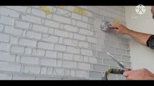КИРПИЧИ под ТРАФАРЕТ акцентная стена на балконе