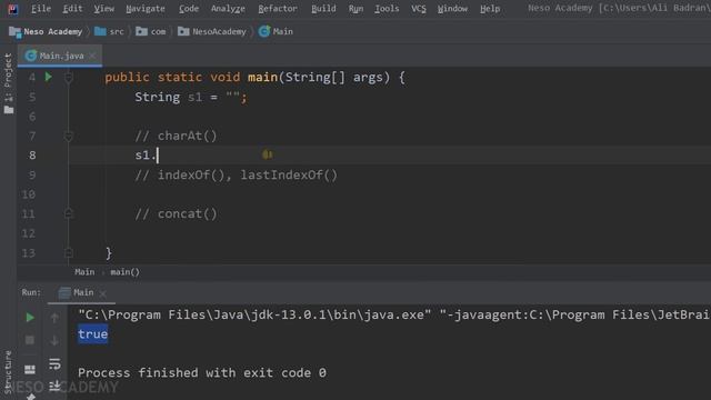 Calling String Methods in Java