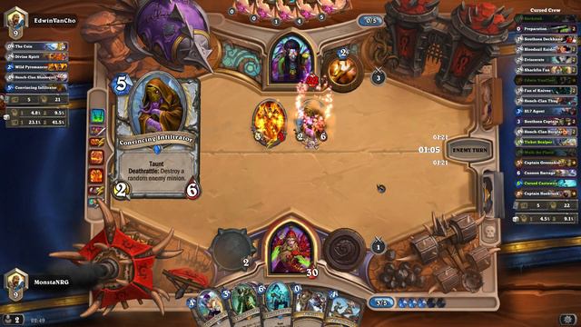 [ PC ] Hearthstone Rise of Shadows Whizbang Deck Rogue Cursed Crew Full Ranked Game 1 смотреть онлайн