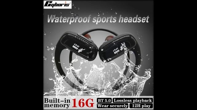 Cyboris, спортивные наушники для бега, водонепроницаемые, 16 ГБ, mp3 плеер, Bluetooth Aliexpress смотреть онлайн