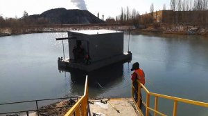 Монтаж плавучей насосной станции