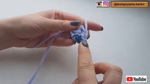 Ручка крючком из шнура для вязаной сумки или рюкзака