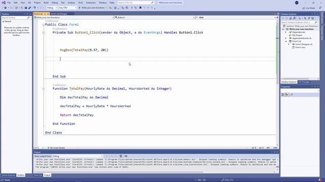 VB.NET Programming. Intermediate Lesson 5. Write your own Functions