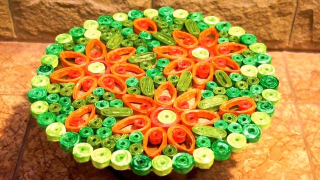 Васильковое поле. Панно из газетных трубочек. смотреть онлайн