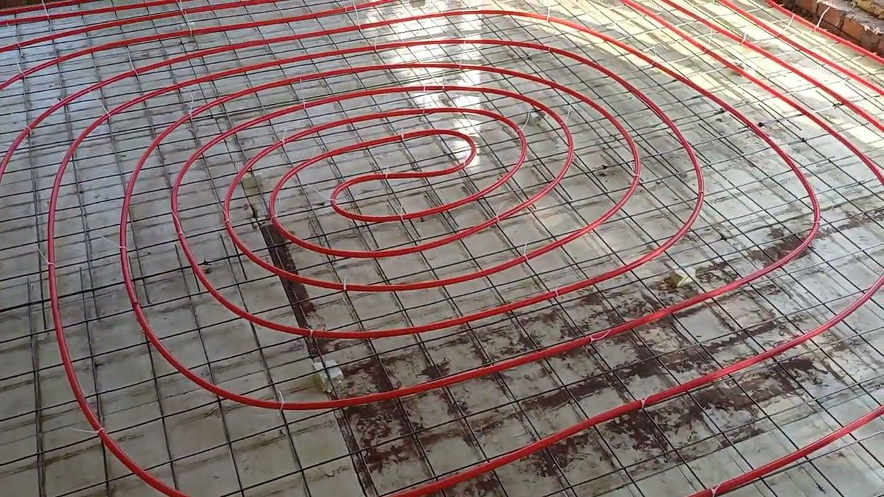 накрутил трубу для тёплого пола своими руками. Гараж получился золотой!!! смотреть онлайн