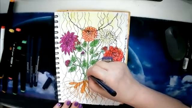 Нейрографика. Вебинар 33 "Георгин" смотреть онлайн