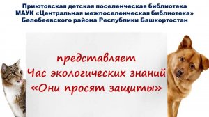 Час экологических знаний "Они просят защиты"