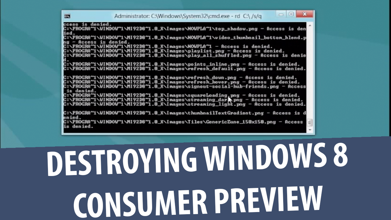 Уничтожение Windows 8 Consumer Preview