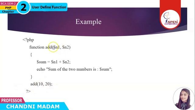 User Define Function in PHP