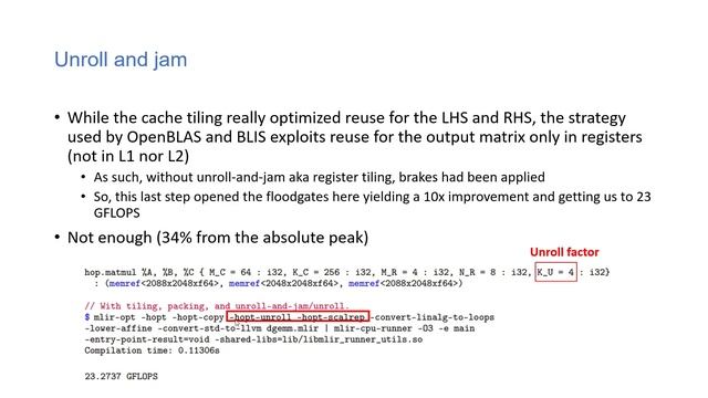 High Performance Code Generation in MLIR: An early case study with GEMM