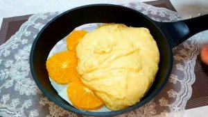 1 Яйцо и кефир. Вкусный пирог на сковороде. Пирог с апельсинами.