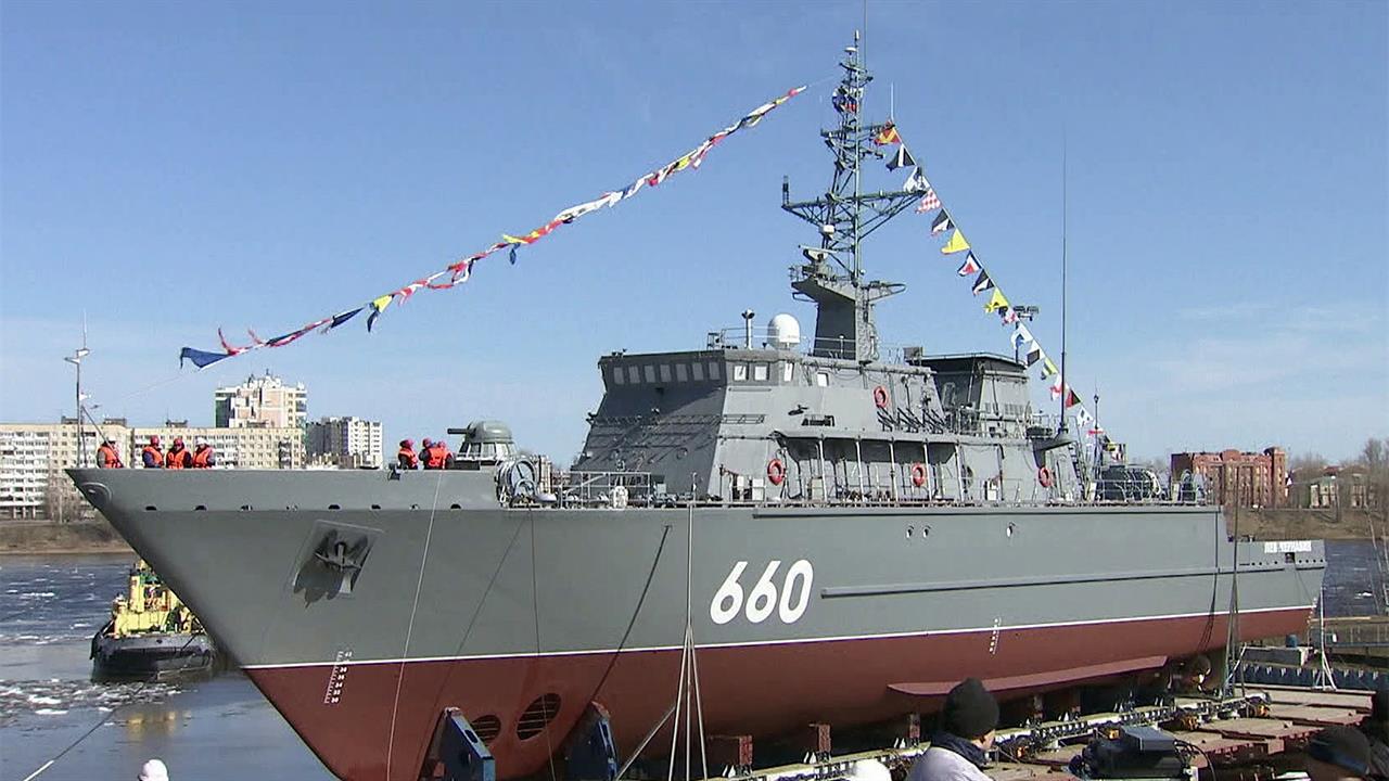 В Петербурге спущен на воду новый корабль противоминной обороны "Лев Чернавин"