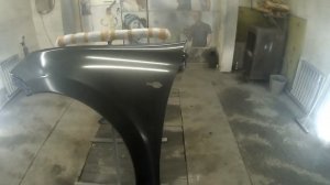 Покраска нового крыла на Гранту#Грунтование#Нанесение антигравия#Нанесение базы и лака