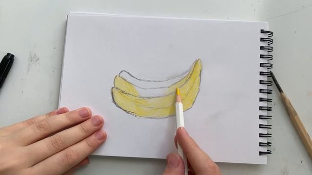 Как нарисовать бананы. Как нарисовать бананы карандашом. Как нарисовать бананы поэтапно.