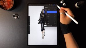 Procreate Digital Fashion illustration tutorial: Blouse & Leather Pants on iPad Pro