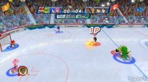 Mario & Sonic at the Olympic Winter Games - All Characters Ice Hockey Gameplay