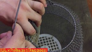 Садок складной из СССР.Советский, рыболовный металлический складной садок.