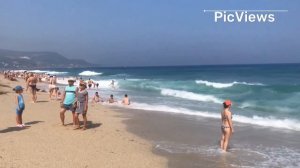 Как выглядит сегодня 7 декабря 2023 пляж Клеопатры в Турции. Аланья. Какая погода и море на курорте