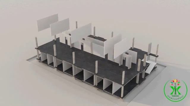 Монтаж среднеэтажного домокомплекта по индустриальной технология домостроения ЧИОС/КУБ