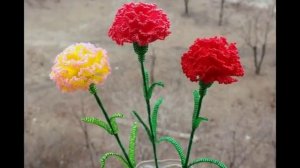 Гвоздики из бисера-работы из бисера