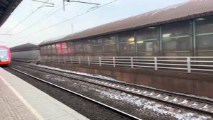 Электропоезда «ЭГЭ2Тв (Иволга 3.0)» и «ЭП2Д», на ж/д станции МЦД (D3) «Выхино» // 19 ноября 2023 го