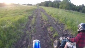 Покатушки с братом / Yamaha 450 и квадрик 50 кубов / Нашли заброшенный дом в лесу