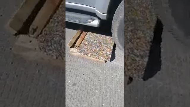 Тестирование покрытия из декоративного щебня и связующего полимера. Часть - 2