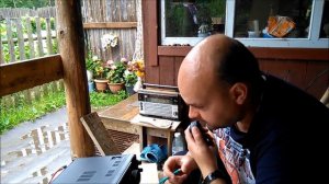 Антенна широкополосная QM7005, работа с дерева. Радиовылазка#4 (12.07.17).