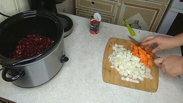 Фасоль приготовленная а медленноварке