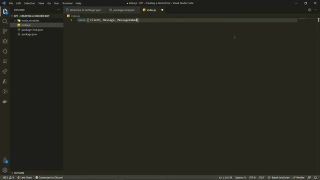 Creating a Discord bot | Discord.JS v13 Tutorial #1
