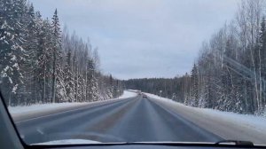 Карелия, ЕДУ, Трасса Кола.Будьте очень осторожны на трассе зимой.