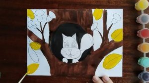 Как нарисовать белку. Осенний рисунок для детей