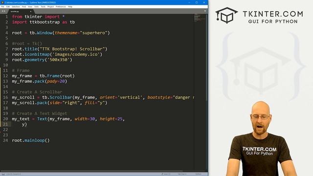 Scrollbars with TTKBootstrap - Tkinter TTKBootstrap 16 смотреть онлайн