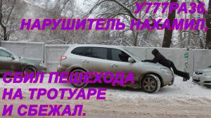 Воронеж. У777РА36. НАРУШИТЕЛЬ НАХАМИЛ, СБИЛ ПЕШЕХОДА НА ТРОТУАРЕ И СБЕЖАЛ.