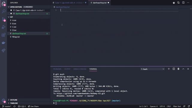 [GIT căn bản] | Bài 8: làm việc nhóm với GIT, vận dụng git merge code, git branch | Nodemy