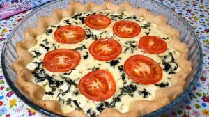 Киш со шпинатом и брынзой. Очень вкусное тесто и нежнейшая начинка. Легкий полезный пирог.