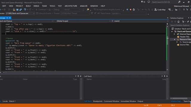 Stack and Queue Tutorial (in Arabic)