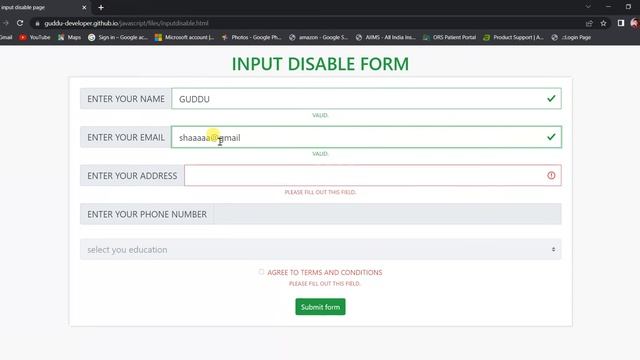 CASCADING INPUT OR ENABLE ONE BY ONE INPUT IN JAVASCRIPT