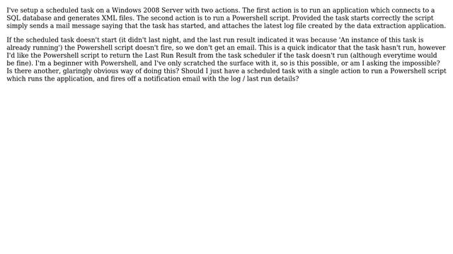 Is it possible for a Powershell script to return the Last Run Result from Windows 2008 task... смотреть онлайн