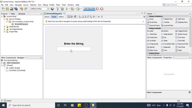 4. UI Design Reverse String Mini Project || Netbeans || Java || Hindi смотреть онлайн